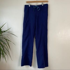 2-Pocket Navy Scrub Pants w Drawstring Waist Band